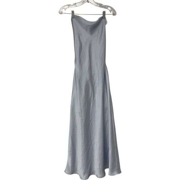 Zara Womens Dress S Small Slip Gray silver Strappy Midi Sleeveless 8448/331 NWT - Picture 2 of 13